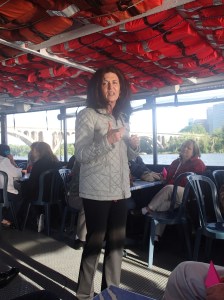 Kathleen on the boat.