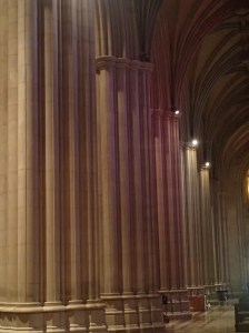 Columns bathed in light.