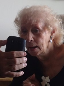 Looking at family photos