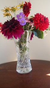 Truck Safety vase with garden flowers