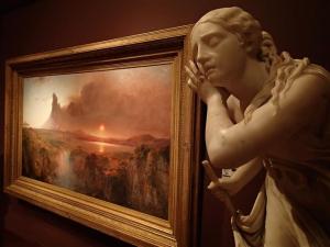 Sculpture and landscape.