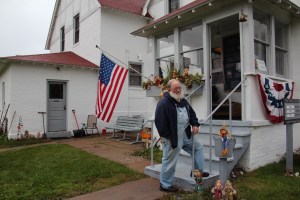 Telling us the history.