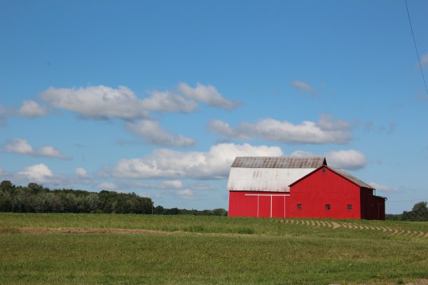 Early morning light on barn.