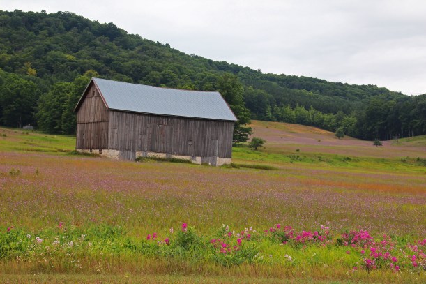 Tucked into the hills.