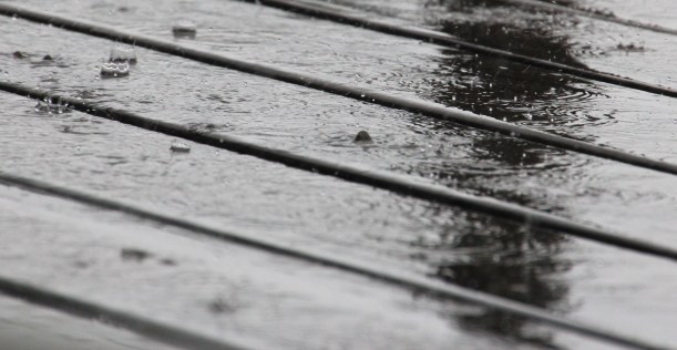 Raindrops were falling on our heads.