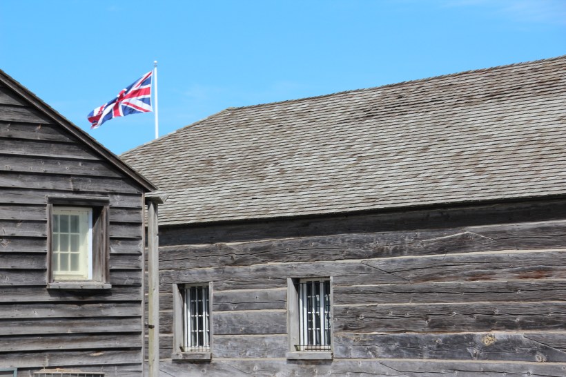Ft George was built of wood, never meant for defense.  It was burned and the entire town also burned by the Americans.