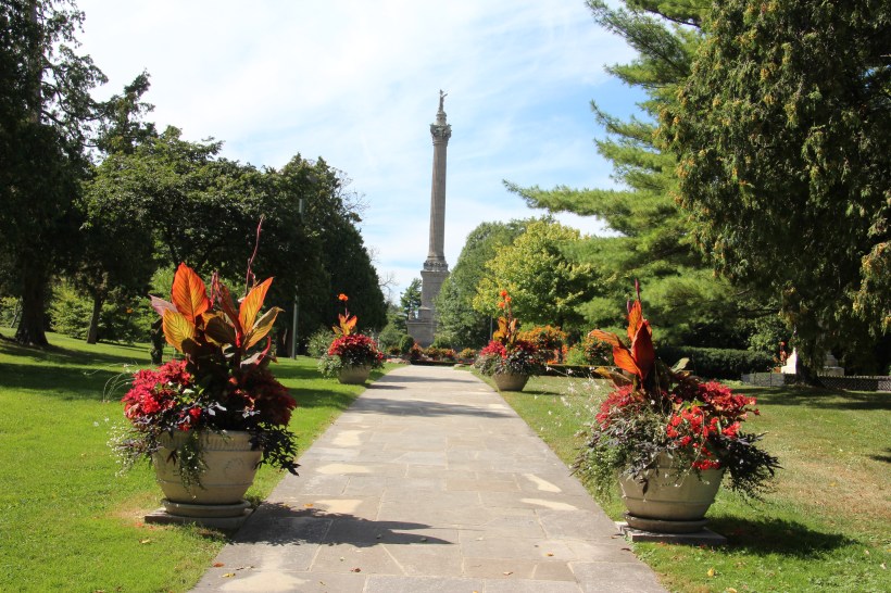 This is in a beautiful park.