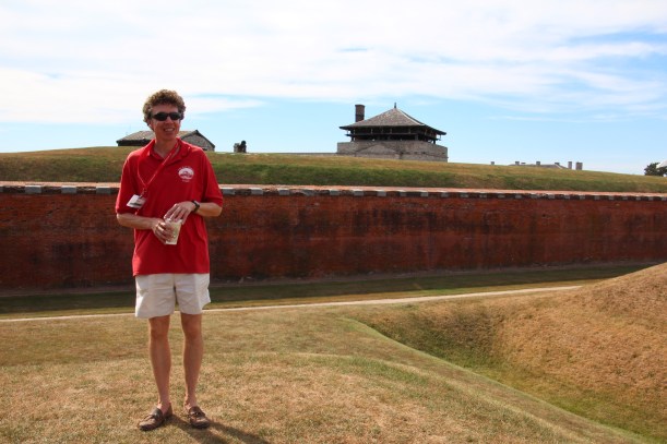 Notice our American guide is more casual than the guide in Canada.