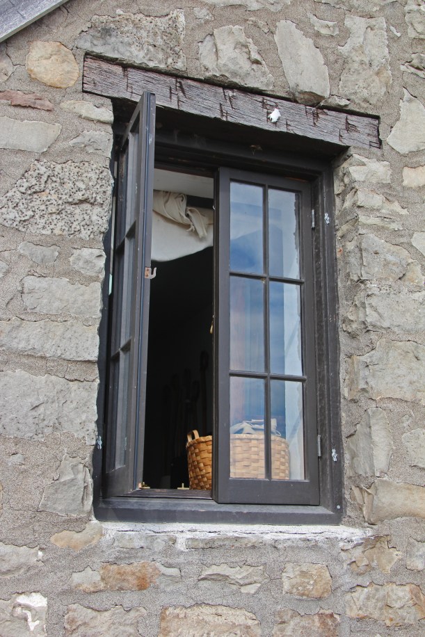 Window with a basket.