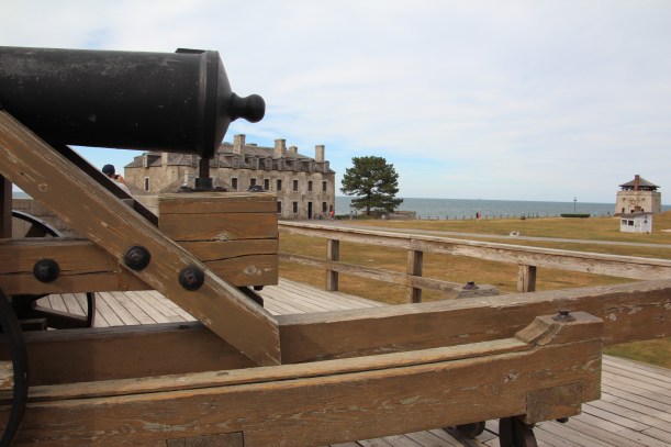 Stunning stone building protected by cannons.