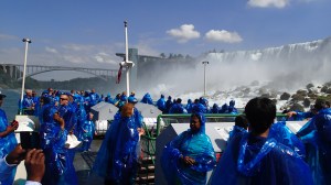 Riding Maid of the Mist at Niagara Falls.