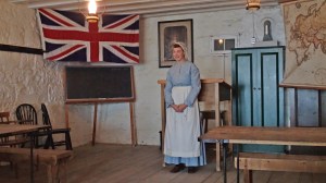 Learning about family life at the fort, kids went to school until 14, then boys had to find a job in town or join the army.  Girls had to get married.