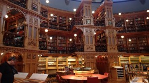 It was very quiet in the library.   We were in awe.