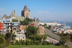 The old city has a boardwalk that runs along the front of it overlooking the water.