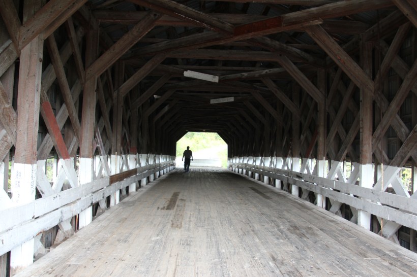 Covered bridge over Ha! Ha! river.