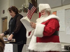 Checking out the music prior to the concert