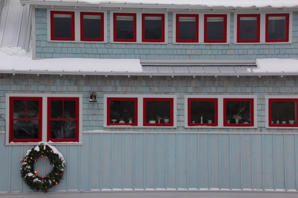 Ice cream shop celebrates Christmas.