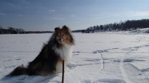 On the ice of my mama's childhood lake!