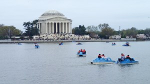 There were long lines to rent the boats. 