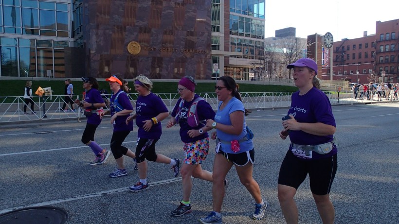 Friends race for the finish line