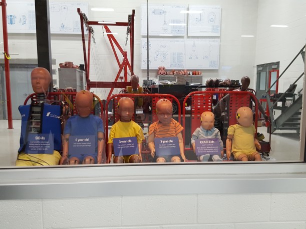 Crash dummies waiting to go to work.