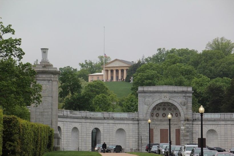Gate to the Cemetery and the Robert E Lee house up on the hill.