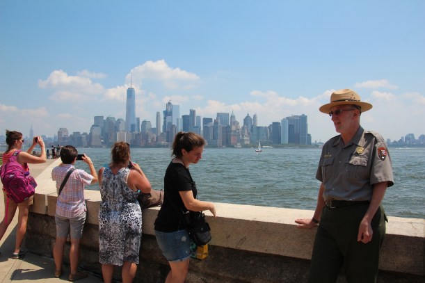 Telling us the story.