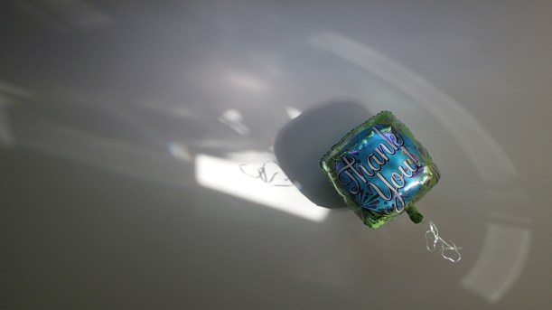 Thank you rises to the ceiling.