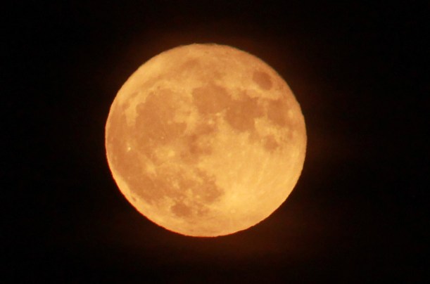 Golden orange moon Monday night.