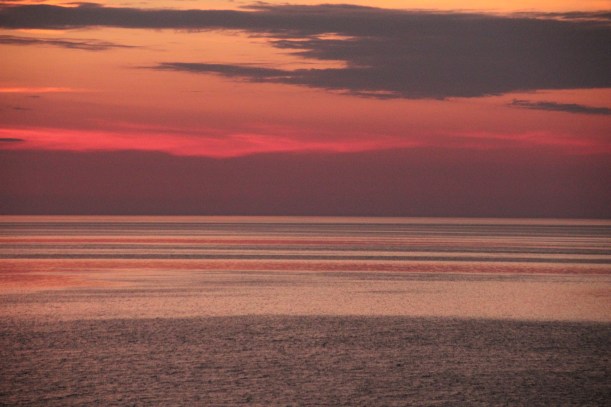 Sunset over Lake Michigan.
