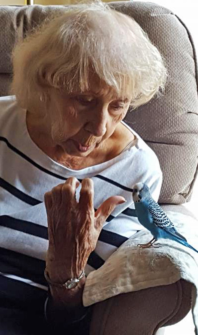 Aunt Vi (age 101)  and Charlie, aka Buddy