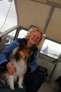 Me and mama smiling.